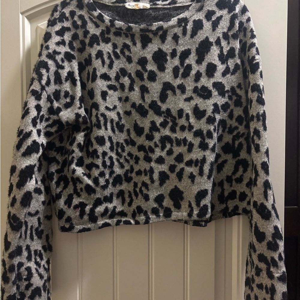 Black and Gray Animal Print Sweater